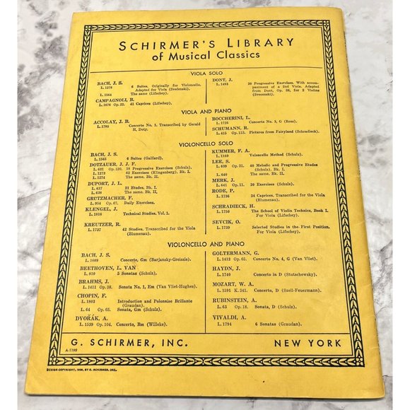 Klengel Technical Studies Vol 1 for Violoncello Vintage Sheet Music Schirmers - Picture 6 of 8